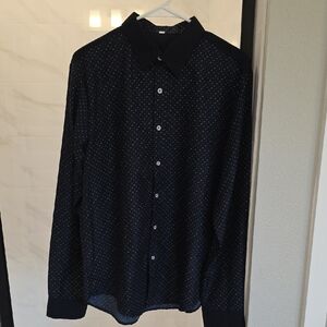 Elegant Black and White Men's Button Down Shirt